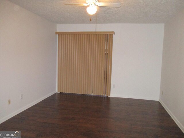 102 Westcliff Ctr Unit D, Warner Robins, GA 31093 - unfurnished room featuring ceiling fan, wood finished floors, a textured ceiling, and baseboards