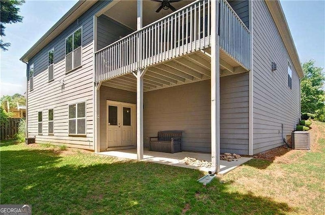 514 Creekshire Cir, Canton, GA 30115 - rear view of house with a yard, cooling unit, and a patio