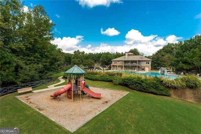 514 Creekshire Cir, Canton, GA 30115 - community jungle gym featuring a yard and an outdoor pool