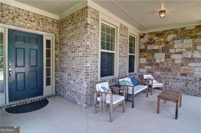 514 Creekshire Cir, Canton, GA 30115 - view of exterior entry featuring brick siding and covered porch