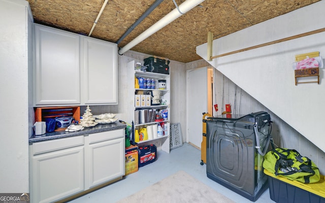 view of finished basement