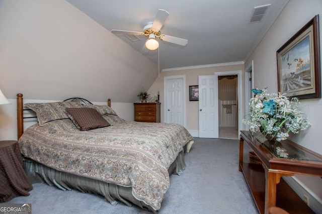98 Sweetbriar Ln, Carrollton, GA 30117 - bedroom with carpet, crown molding, and ceiling fan