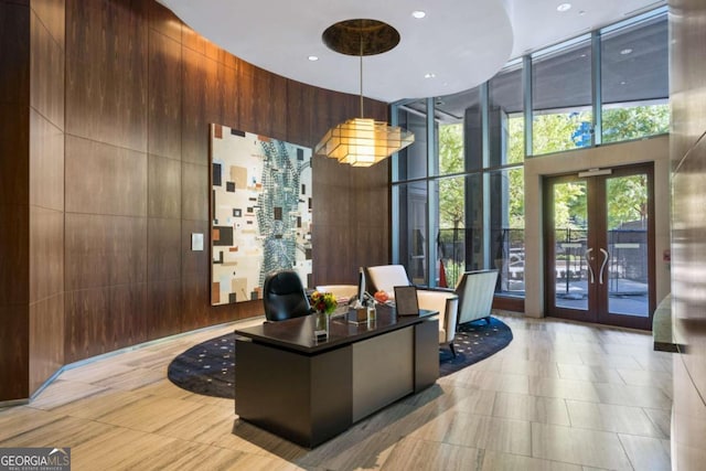 3344 Peachtree Rd NE Unit 3601, Atlanta, GA 30326 - building lobby featuring a towering ceiling and recessed lighting