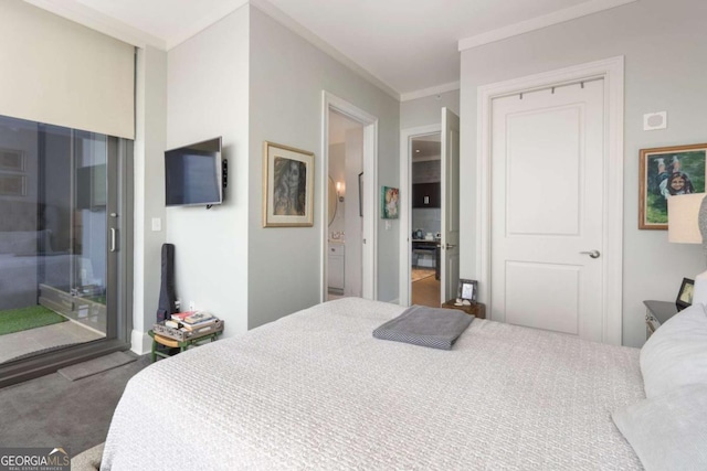 3344 Peachtree Rd NE Unit 3601, Atlanta, GA 30326 - bedroom featuring access to outside, carpet flooring, and ensuite bathroom