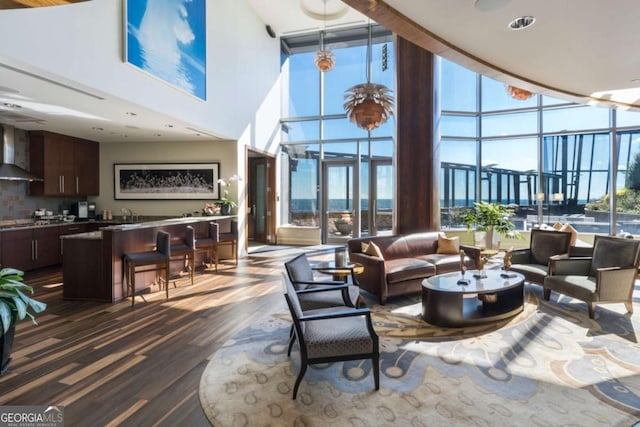 3344 Peachtree Rd NE Unit 3601, Atlanta, GA 30326 - common area with a towering ceiling, floor to ceiling windows, and recessed lighting
