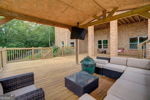 deck with an outdoor living space