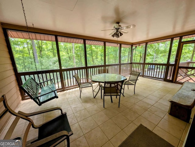 314 Catawba Cir, Ellijay, GA 30540 - sunroom / solarium featuring ceiling fan and outdoor dining area