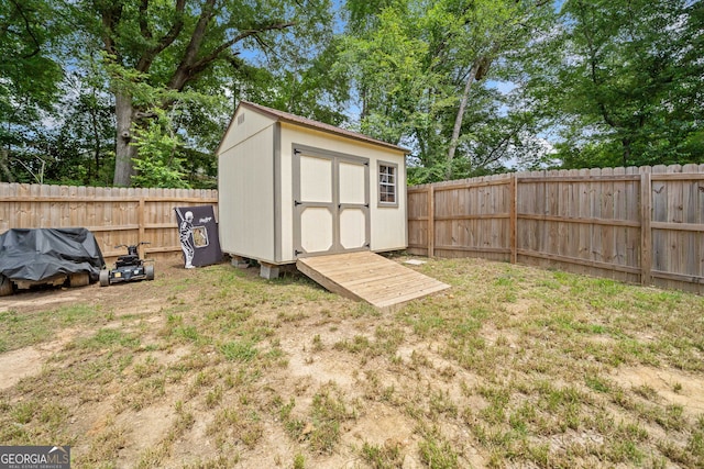 view of shed