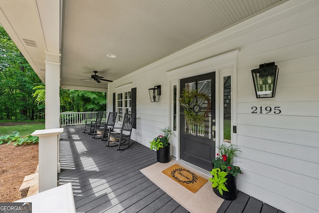 2195 Hickory Hill Rd, Alpharetta, GA 30004 - porch with ceiling fan
