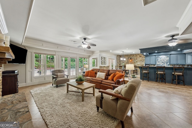 2195 Hickory Hill Rd, Alpharetta, GA 30004 - living area featuring ceiling fan and light tile patterned floors