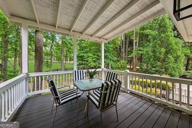 2195 Hickory Hill Rd, Alpharetta, GA 30004 - wooden terrace featuring outdoor dining area