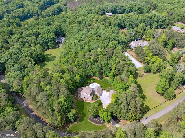 2195 Hickory Hill Rd, Alpharetta, GA 30004 - aerial overview of property's location featuring a forest