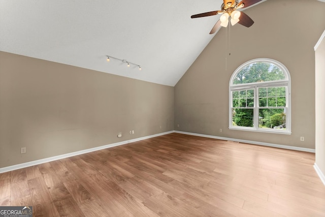 1713 Dudley Dr, Woodstock, GA 30188 - additional living space with ceiling fan, light wood-style flooring, and vaulted ceiling