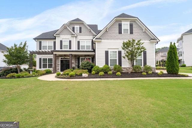 6840 Canyon Creek Way, Cumming, GA 30028 - craftsman inspired home featuring a front lawn