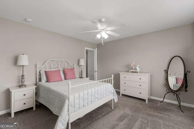 6840 Canyon Creek Way, Cumming, GA 30028 - bedroom with carpet floors and a ceiling fan
