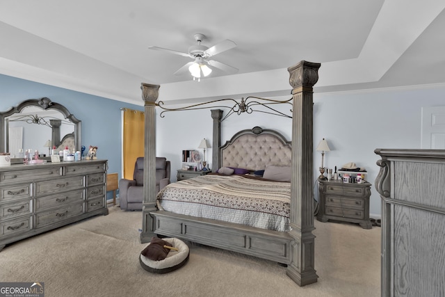 1885 Hickory Station Cir, Snellville, GA 30078 - bedroom featuring light colored carpet and ceiling fan