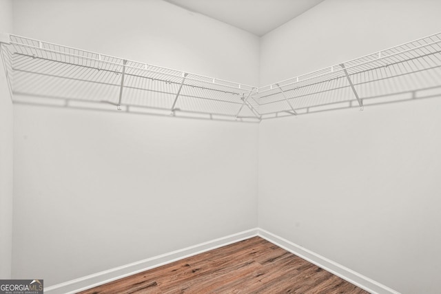 spacious closet with wood finished floors