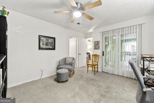 1424 Tuxworth Cir, Decatur, GA 30033 - living area with ceiling fan, carpet flooring, and baseboards
