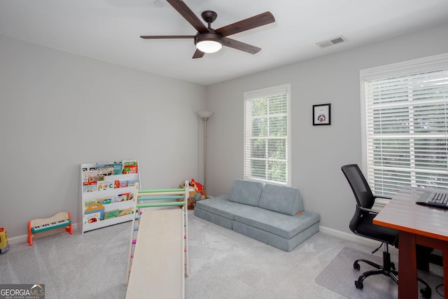 855 Mountain View Ter NW, Marietta, GA 30064 - office space featuring ceiling fan, carpet flooring, and baseboards