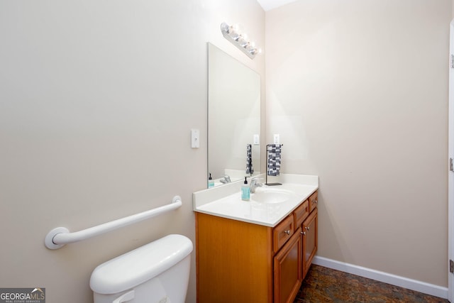 855 Mountain View Ter NW, Marietta, GA 30064 - bathroom with vanity, toilet, and baseboards