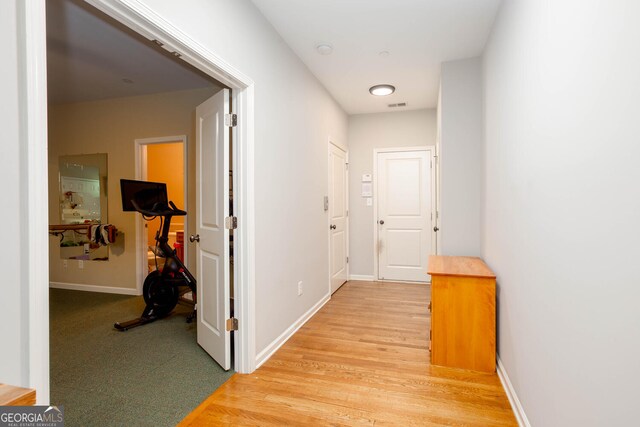 855 Mountain View Ter NW, Marietta, GA 30064 - hallway with baseboards and light wood-type flooring