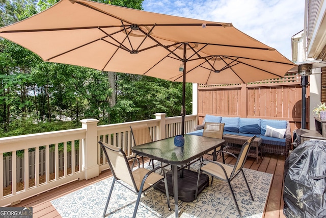 855 Mountain View Ter NW, Marietta, GA 30064 - deck with outdoor dining space and outdoor lounge area