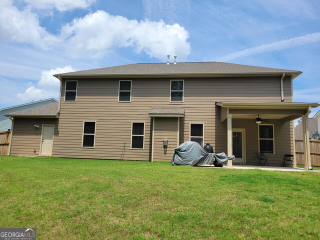 436 Lothbury Ave, Locust Grove, GA 30248 - back of house with a ceiling fan and a patio
