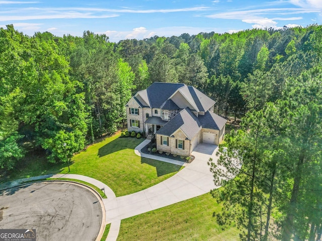 3298 Alcovy Club Ct, Dacula, GA 30019 - aerial view of property and surrounding area with a heavily wooded area