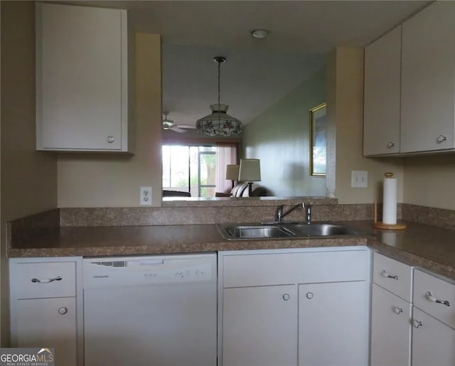 26461 Explorer Rd Unit A, Punta Gorda, FL 33983 - kitchen with dishwasher, a sink, and white cabinets
