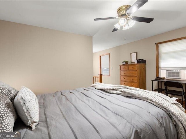 665 Mcclain Mountain Rd, Jasper, GA 30143 - bedroom featuring cooling unit, multiple windows, and a ceiling fan