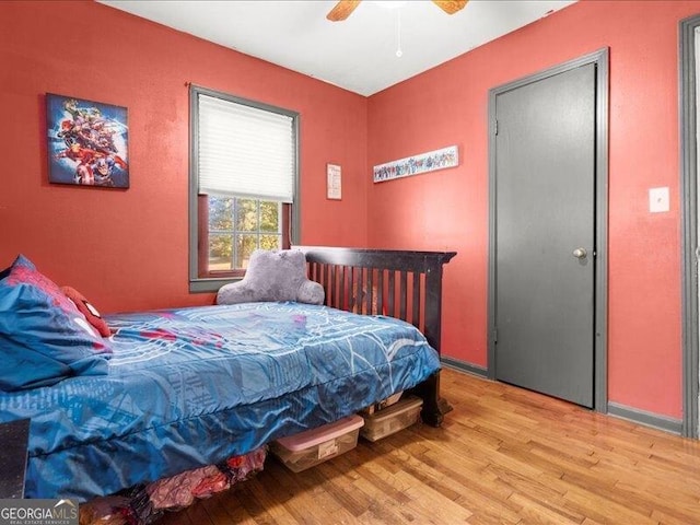 665 Mcclain Mountain Rd, Jasper, GA 30143 - bedroom featuring light wood-type flooring and a ceiling fan