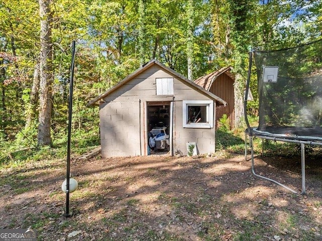 665 Mcclain Mountain Rd, Jasper, GA 30143 - view of shed featuring a trampoline