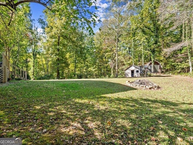 665 Mcclain Mountain Rd, Jasper, GA 30143 - view of green lawn with a forest view