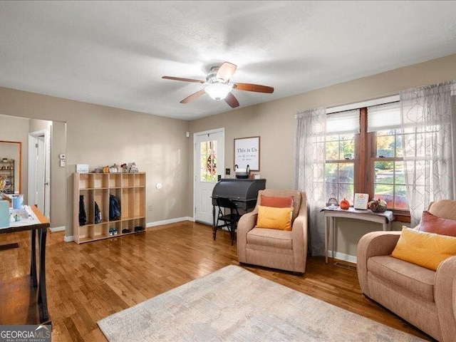 665 Mcclain Mountain Rd, Jasper, GA 30143 - living area featuring wood finished floors and a ceiling fan