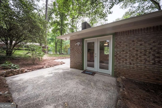 view of patio featuring french doors