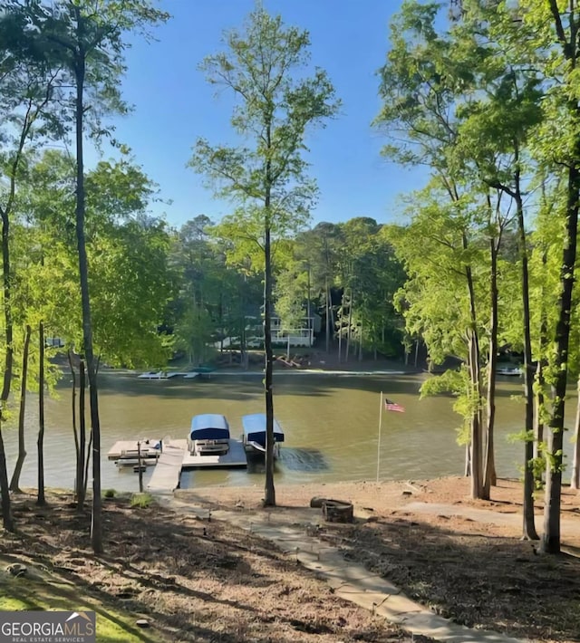 1560 Parks Mill Dr, Greensboro, GA 30642 - view of home's community with a boat dock and view of wooded area