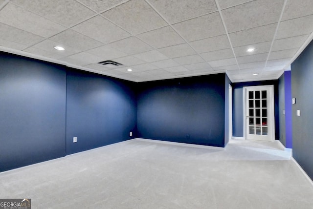 3565 Hickory Branch Trl, Suwanee, GA 30024 - spare room featuring carpet flooring, recessed lighting, and a drop ceiling