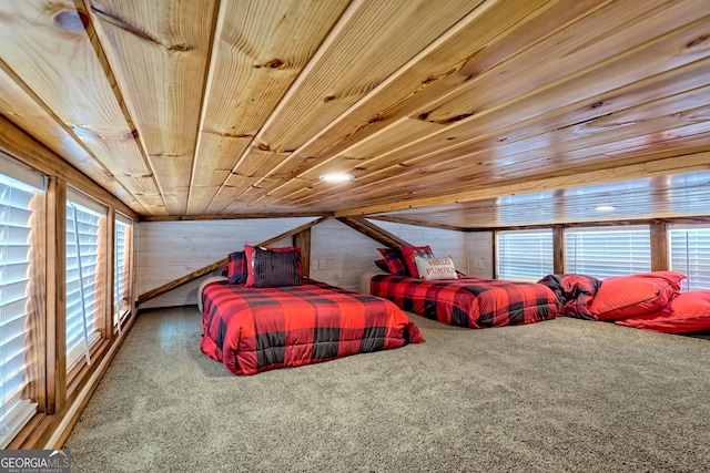 4960 Laurel Ldg, Clarkesville, GA 30523 - bedroom with carpet floors, wood walls, and wood ceiling