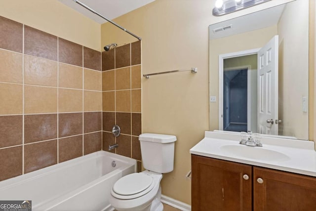 2907 Oakvale Falls Dr, Decatur, GA 30034 - bathroom featuring toilet,  shower combination, vanity, and baseboards