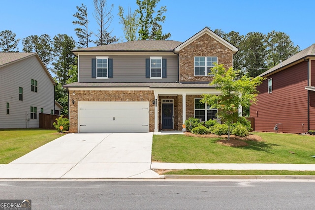 510 Cunninghame Ct, Peachtree City, GA 30269 - view of front facade featuring brick siding, concrete driveway, and a front lawn