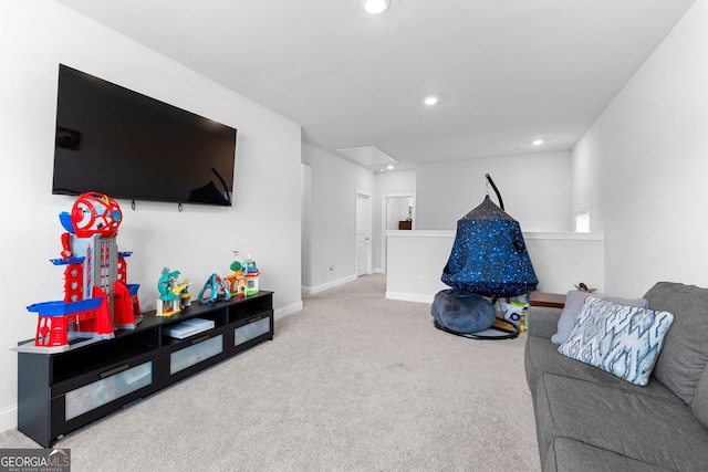 510 Cunninghame Ct, Peachtree City, GA 30269 - carpeted living room featuring recessed lighting and baseboards