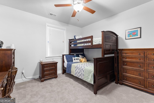 510 Cunninghame Ct, Peachtree City, GA 30269 - bedroom featuring light carpet, baseboards, and a ceiling fan