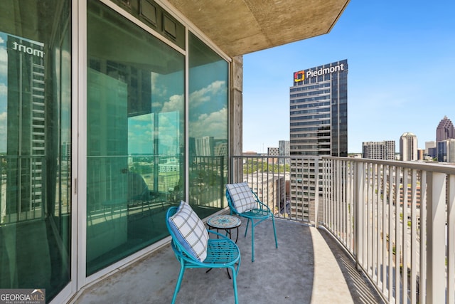 balcony with a city view