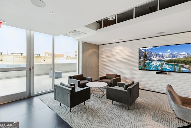 lobby featuring a wall of windows