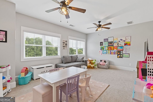 47 Wicklow Ct, Hoschton, GA 30548 - rec room featuring carpet flooring and a ceiling fan