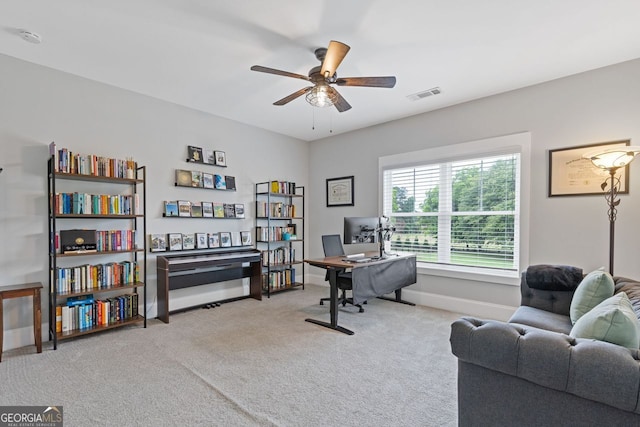 47 Wicklow Ct, Hoschton, GA 30548 - office featuring a ceiling fan and carpet flooring