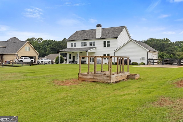 47 Wicklow Ct, Hoschton, GA 30548 - rear view of property featuring a chimney and roof with shingles