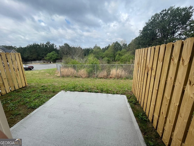 view of yard with a patio area