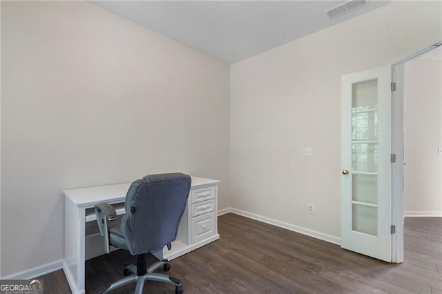 4321 Sugar Maple Chase NW, Acworth, GA 30101 - office area with dark wood-style flooring and baseboards