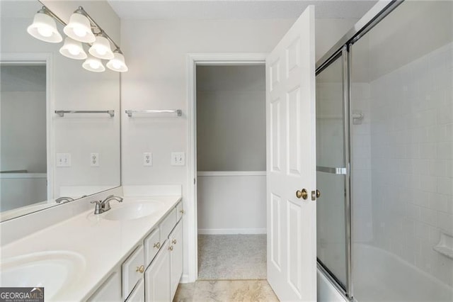 4321 Sugar Maple Chase NW, Acworth, GA 30101 - full bath featuring double vanity and combined bath / shower with glass door